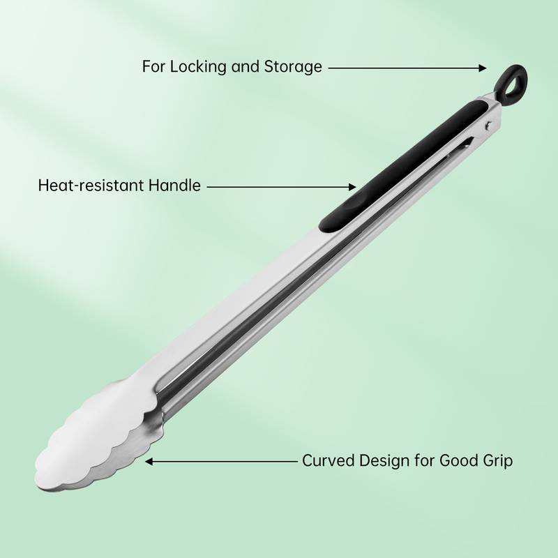 1pc Grill Tongs, Extra Long Kitchen Tongs, Premium Stainless Steel Tongs For Cooking, Grilling, Barbecue Buffet