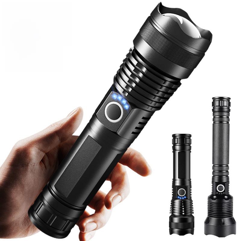 Cross-border USB chargeable Aluminum-Alloy zoomable Flashlight