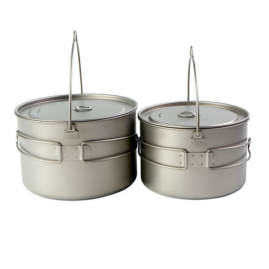 Folding Thickened Two-handle Camping Pot