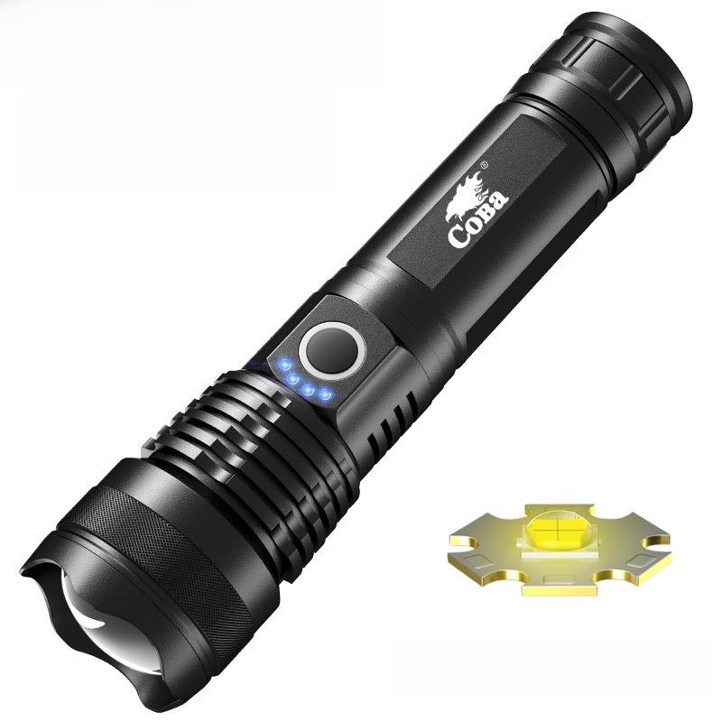 Cross-border USB chargeable Aluminum-Alloy zoomable Flashlight