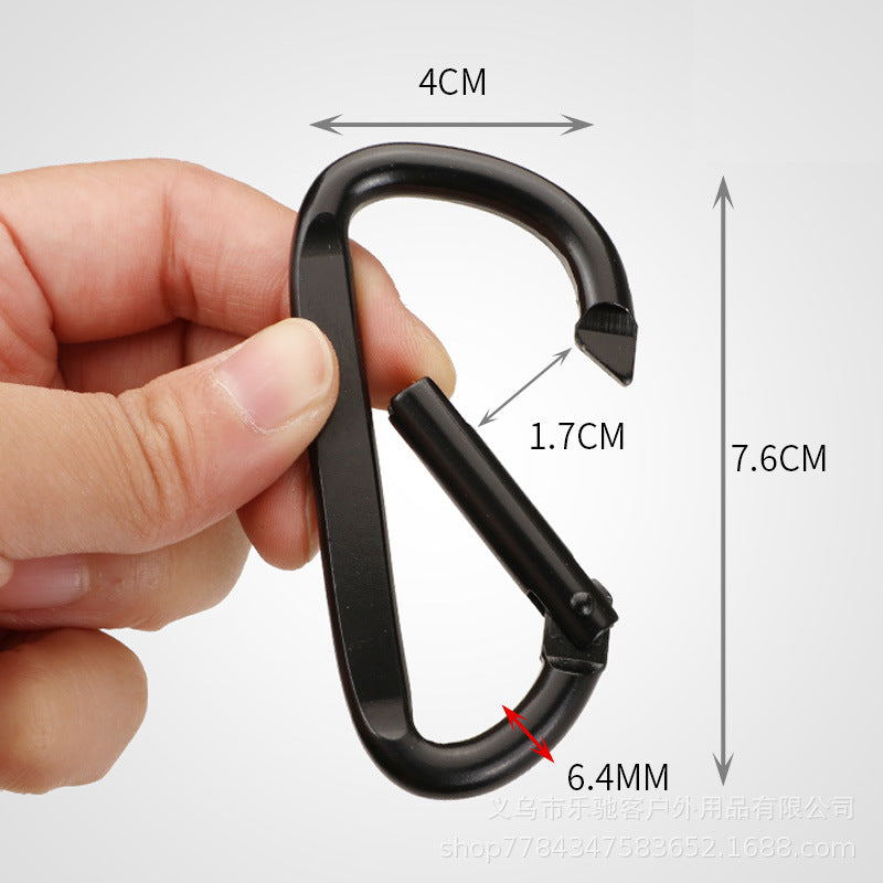 D-shaped gourd-shaped all-black aluminum alloy mountaineering buckle bluetooth ear shell hook mini key chain jewelry accessories