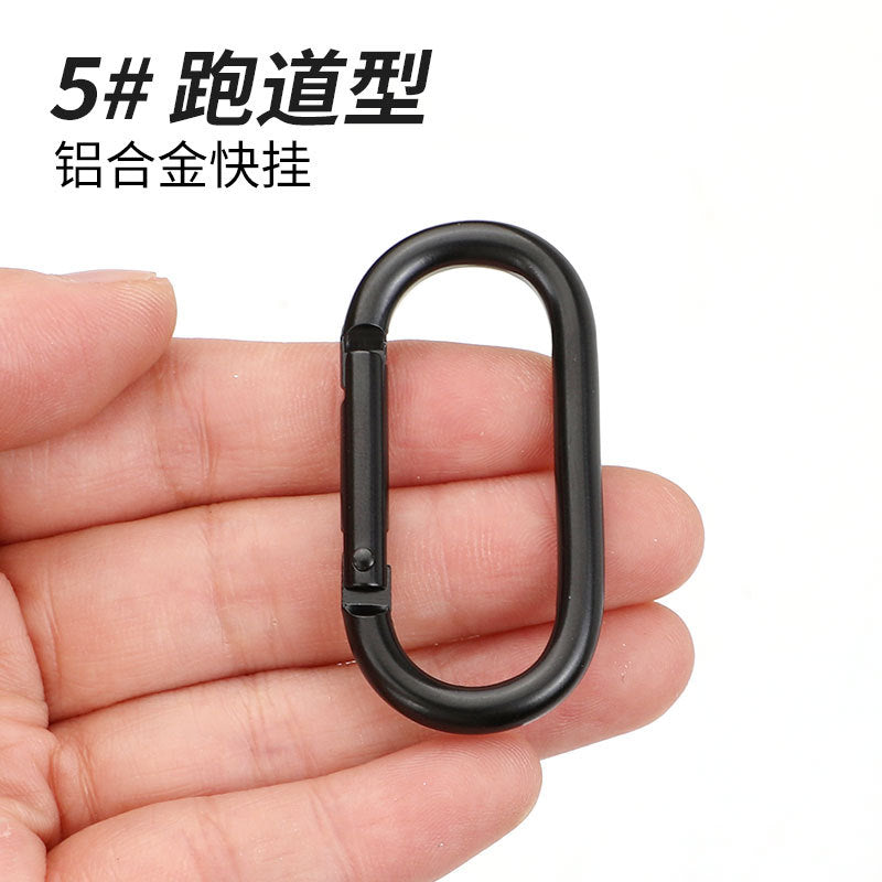 D-shaped gourd-shaped all-black aluminum alloy mountaineering buckle bluetooth ear shell hook mini key chain jewelry accessories