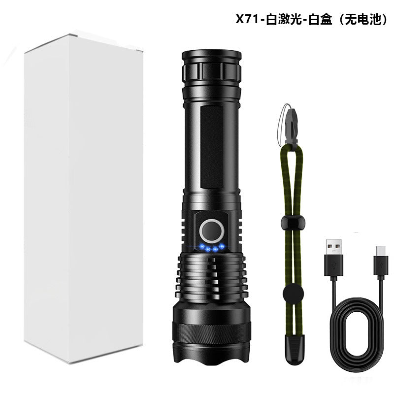 Cross-border USB chargeable Aluminum-Alloy zoomable Flashlight