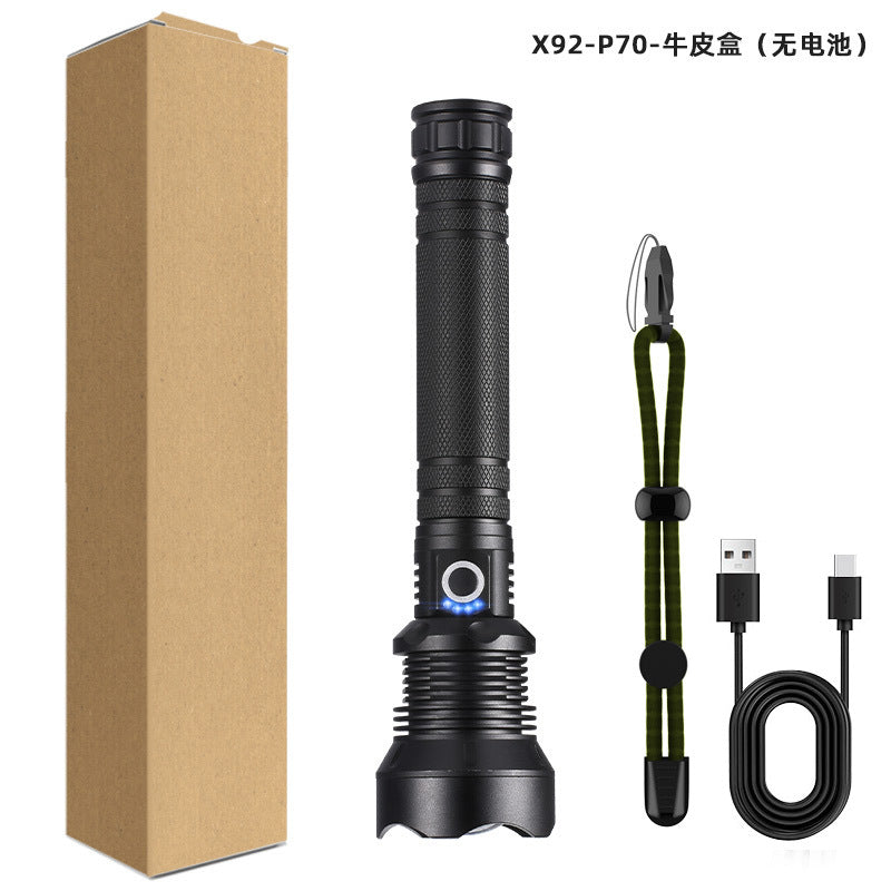 Cross-border USB chargeable Aluminum-Alloy zoomable Flashlight