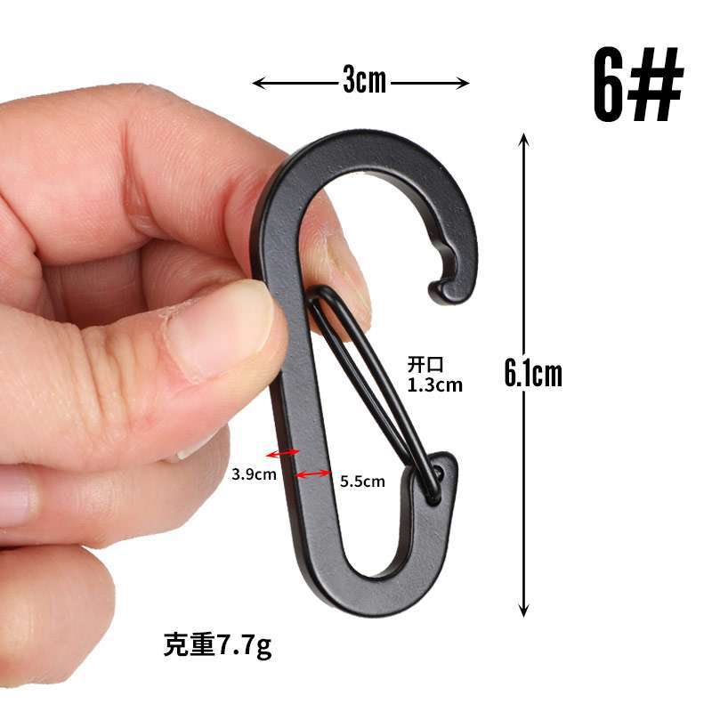 D-shaped gourd-shaped all-black aluminum alloy mountaineering buckle bluetooth ear shell hook mini key chain jewelry accessories