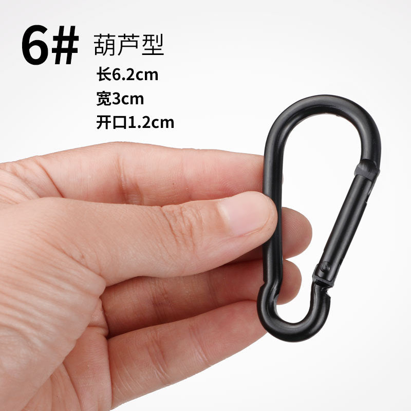 D-shaped gourd-shaped all-black aluminum alloy mountaineering buckle bluetooth ear shell hook mini key chain jewelry accessories