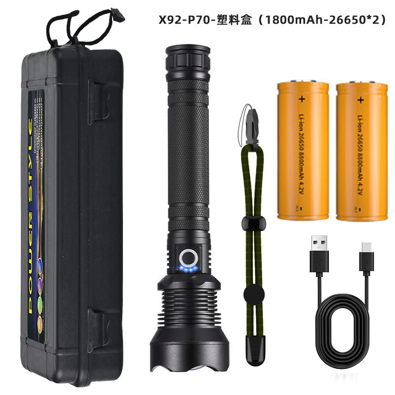 Cross-border USB chargeable Aluminum-Alloy zoomable Flashlight