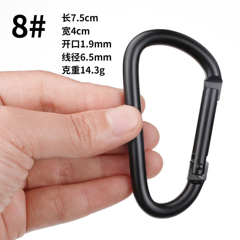 D-shaped gourd-shaped all-black aluminum alloy mountaineering buckle bluetooth ear shell hook mini key chain jewelry accessories