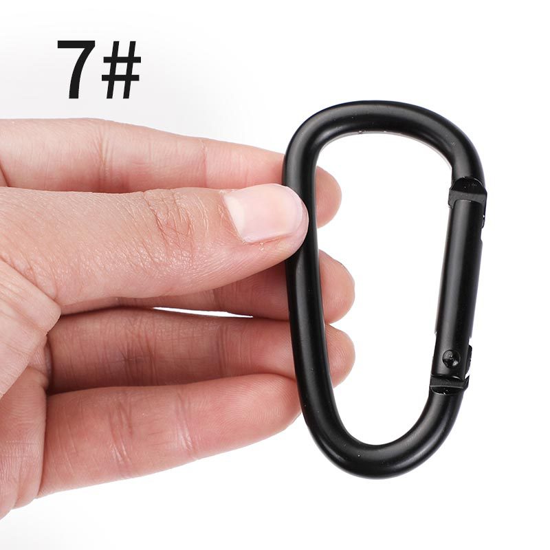 D-shaped gourd-shaped all-black aluminum alloy mountaineering buckle bluetooth ear shell hook mini key chain jewelry accessories