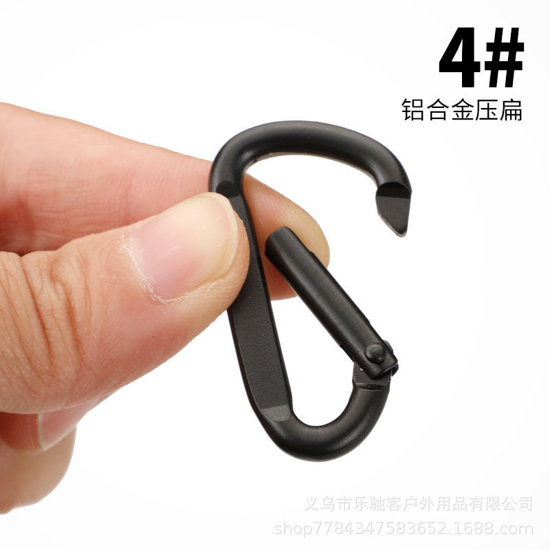 D-shaped gourd-shaped all-black aluminum alloy mountaineering buckle bluetooth ear shell hook mini key chain jewelry accessories