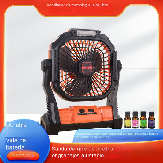 USB rechargeable portable outdoor fan and LED light